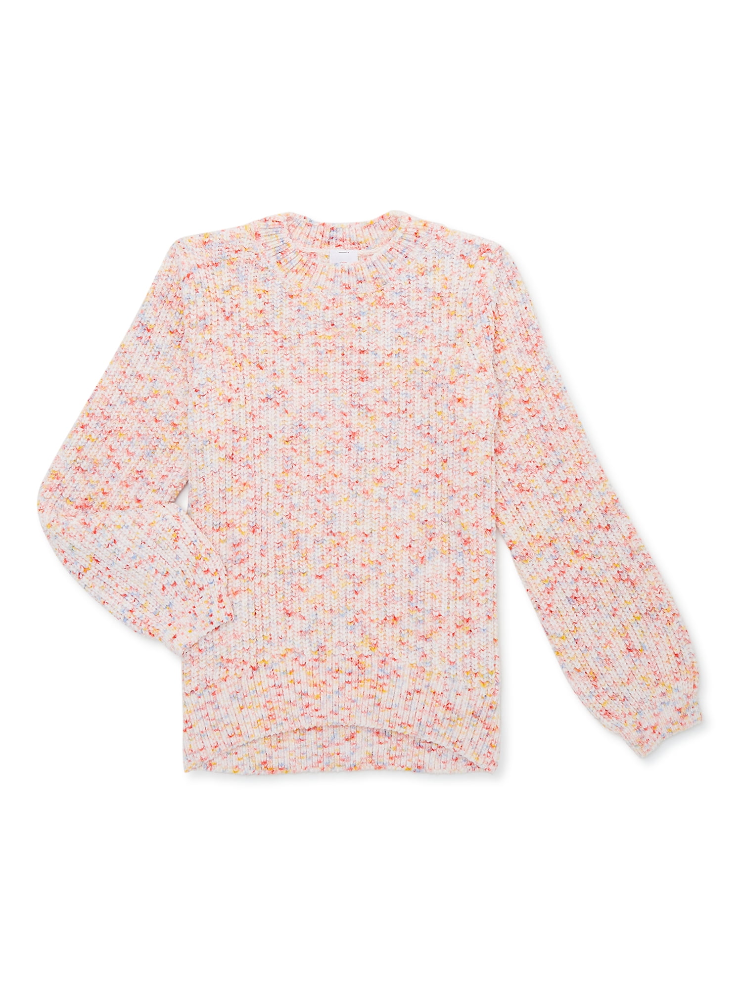 Wonder Nation Girls Chenille Balloon Sleeve Sweater, Sizes 4-18 & Plus