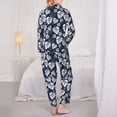 thumbnail image 6 of Wukai White Leaves Print Women's Pajama Set - Soft Long Sleeve Sleepwear for Comfort and Style-XX-Large, 6 of 9