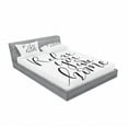 thumbnail image 3 of Saying Bedding Set with Sheet & Covers, Brush Pen Lettering with Phrase Relax You Are Home Black and White Calming Text, Printed Bedroom Decor 2 Shams, 4 Sizes, Black and White, by Ambesonne, 3 of 3