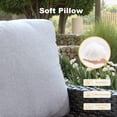thumbnail image 6 of XIZZI Patio Furniture Sofa Chair Set 6 Pieces PE Wicker Rattan Outdoor Conversation Set w/30in Fire Pit Table-Light Gray, 6 of 11