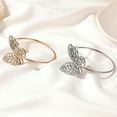 thumbnail image 5 of QQTDFG Women 925 Silver Gold Butterfly Bangle Cubic Zirconia Bracelet Wedding Jewelry-#Silver, 5 of 7