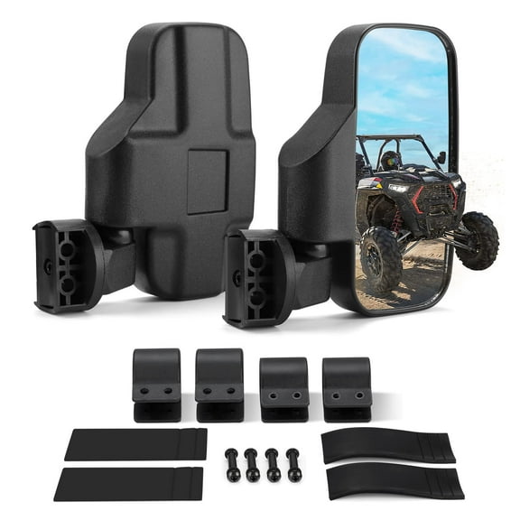 UTV Mirrors UTV Side Mirrors Fits 1.6 inch to 2 inch Roll Cage Compatible with Polaris RZR 900 1000 Can Am Kawasaki Mule Rhino YXZ Zforce Pioneer 1000/700, Shatter Proof Tempered Glass