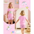 thumbnail image 2 of Girls Pajamas Summer Toddler Girl Pajamas Sets Short Sleeve Girls' Cute Sleepwear Pjs Size 3-10, 2 of 2