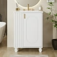 thumbnail image 3 of 24" Bathroom Vanity with Sink Bathroom Cabinet with Door Shelf Side Open Storage Solid Wood Frame,Soft Closing Door White, 3 of 9