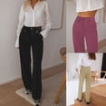 thumbnail image 2 of SCHUHLAND Women's High Waisted Dress Pants - Elegant Straight Leg Ankle Trousers, Professional Solid Color Drapey Work Slacks, S-2XL, 2 of 25