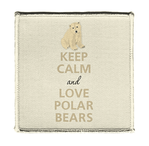 Keep Calm AND LOVE POLAR BEARS WHITE Iron on 4x4" Embroidered Patch On Jacket 