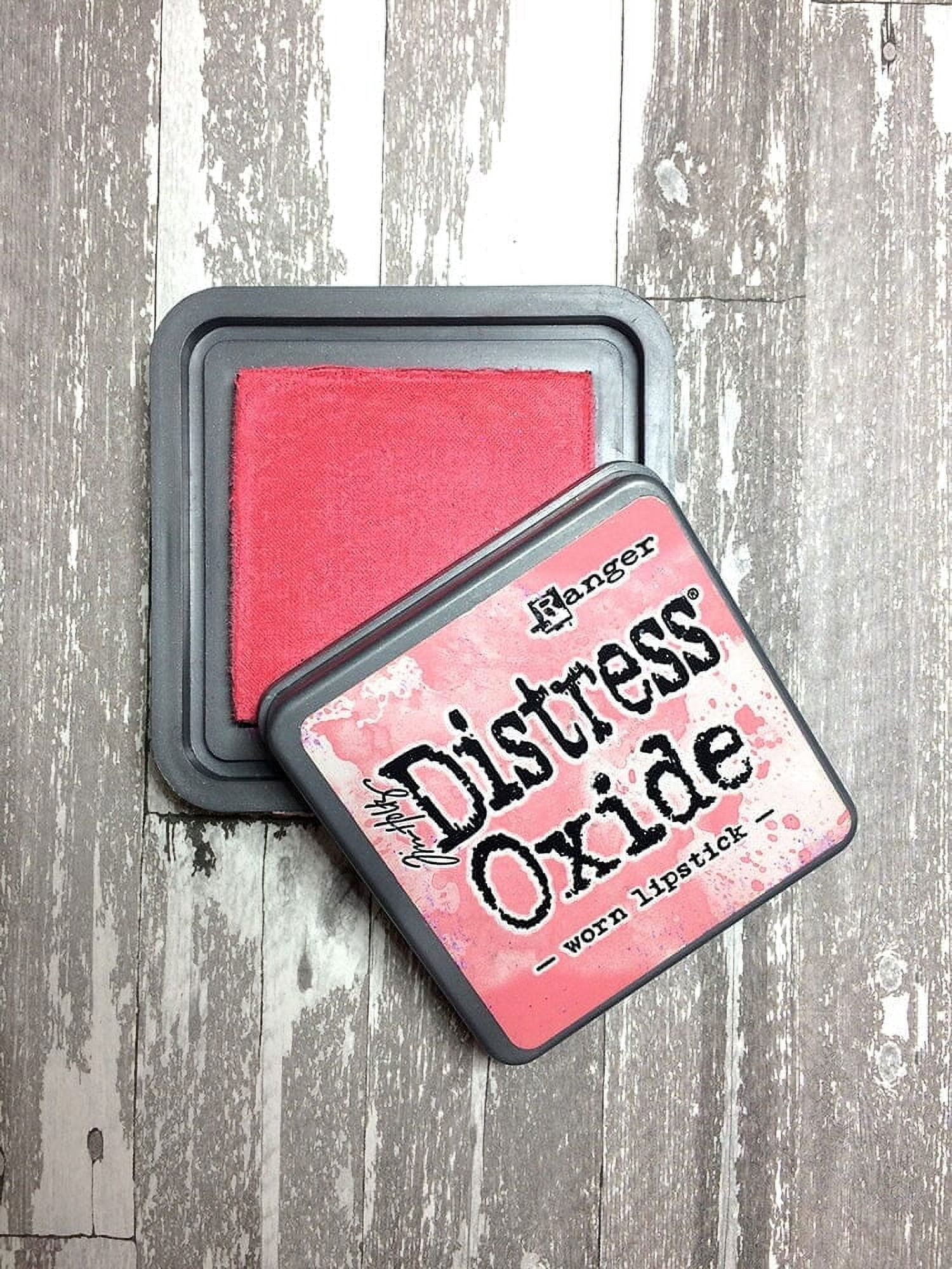 Tim Holtz Ranger Distress Oxide Ink Bundle - Four 3" x 3" Pads D : Seedless Preserves, Candied Apple, Pickled Raspberry, and Worn Lipstick