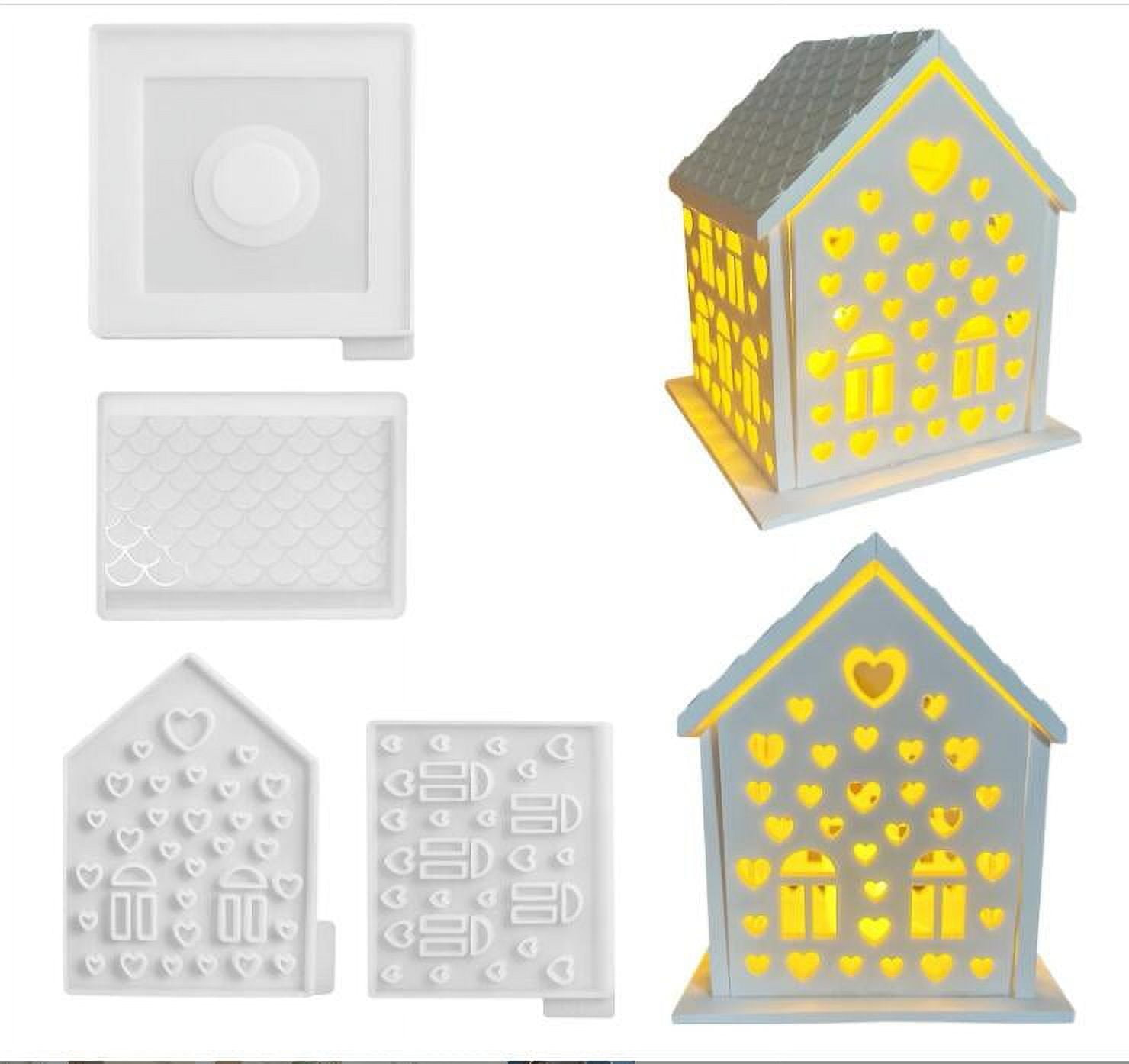Resin Scale Silicone Casting Houses 3D Silicone House Casting Houses Silicone Casting Candle Holder Plaster For Casting For Silicone