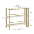 thumbnail image 2 of DEXTRUS 3 Tier Home Bar Unit, 47" Mini Bar Cabinet with Wine Racks & Adjustable Foot, White, 2 of 7