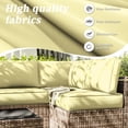 thumbnail image 4 of Pakunoda 14 Pieces Outdoor Replacement Cushions, 5” High-Density Foam Sectional Cushions Couch, 6 Seat Patio Conversation Sets for Rattan Wicker, Liner&Cover, Light Yellow, 4 of 7