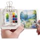 thumbnail image 3 of Juego De Pintura Mini set de acuarelas con 15 colores, 24 pastillas, cuaderno de bocetos y pincel de agua para arte de viaje (1 unidad, 6 x 3 cm)【A】 Rkxzt, 3 of 8