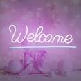 thumbnail image 2 of Letrero luminoso LED con letras, lámpara de noche regulable para sala de estar, dormitorio, Navidad rosa bienvenida, 2 of 4