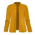 thumbnail image 5 of Hpapadks Blazer for Women Formal Solid Long Sleeve Outerwear Trench Cardigan Suit Jacket Yellow S, 5 of 5