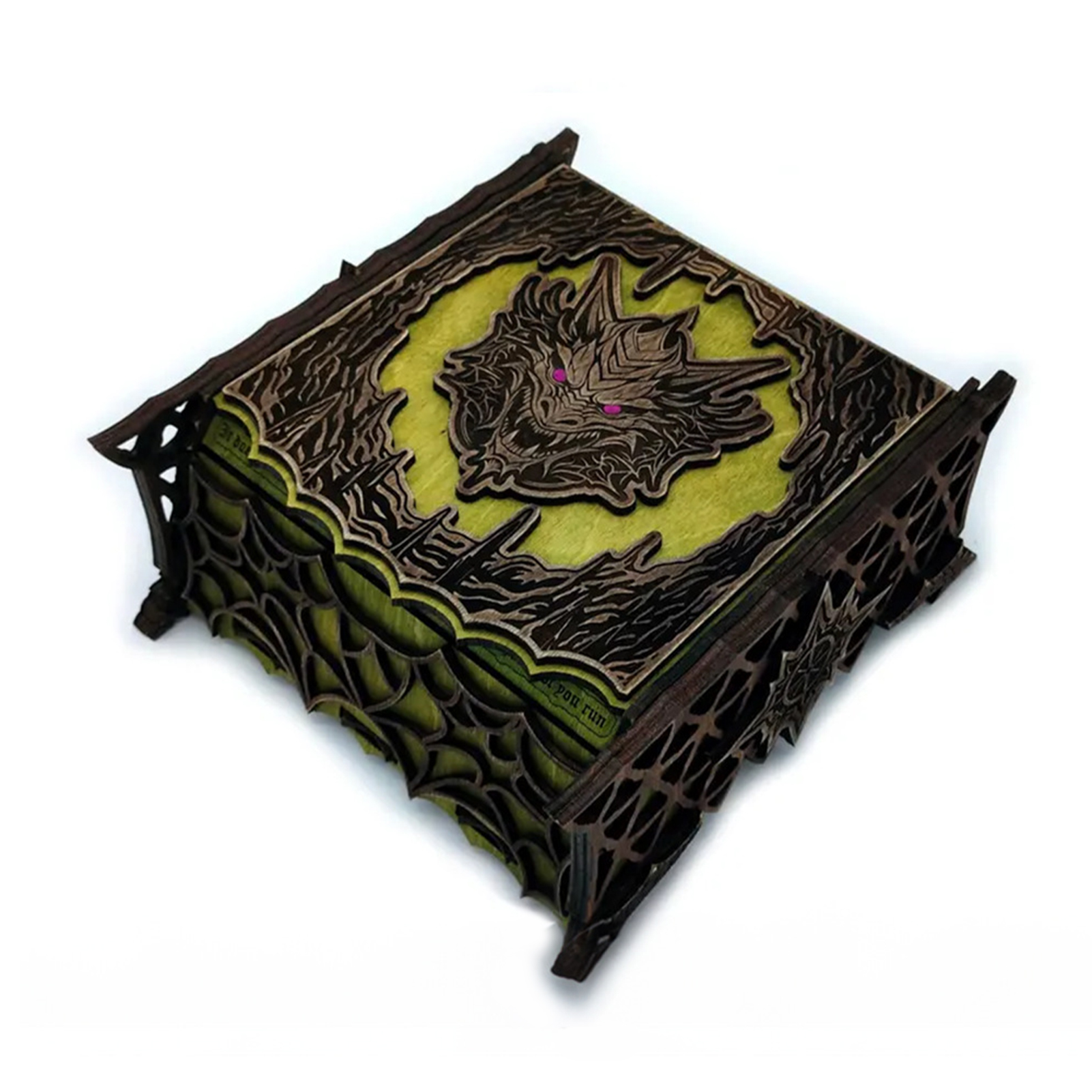 OIUR Dragon Pattern Wooden Box Jewelry Storage Organizer Vintage Collectible Storage Box for Home Decor Friends Gift