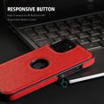 thumbnail image 2 of 1 paquete compatible con iPhone 13 Pro Max Funda delgada de piel sintética de primera calidad con costuras clásicas de lujo elegante y delgada (2021) 6.7" (rojo), 2 of 5