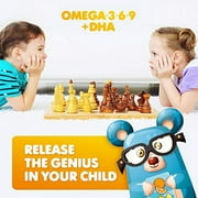 Omega 3 Gummies for Kids & Toddlers with Omega 6 & 9 (90 Count) DHA Children Brain Supplement for Heart and Vision Support - No Fish Oil and Gluten Free Immune Health Plant Based F