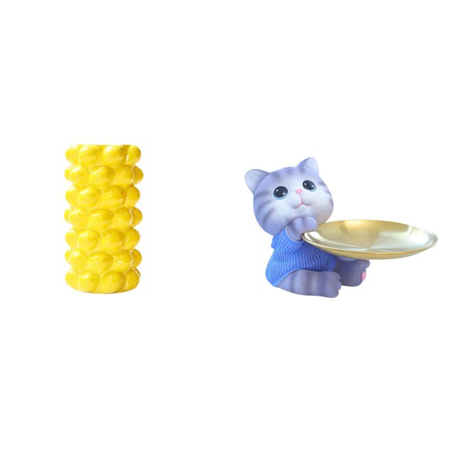 Jarrón de flores de y bandeja de gato, estatua de resina, decoración moderna para el hogar, para mesa, sala de estar, comedor, mesa, gabinet