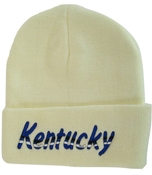 Wavy Script Winter Knit Beanie Hat 