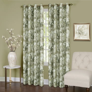 dxynlzq Tranquil Trees Grommet Top Insulated Room Darkening Thermal Black Out Window Curtain Panel Green 50&#34; X 84&#34;