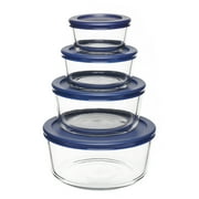 Anchor Hocking Glass Food Storage Containers with Lids, 8 Piece Set