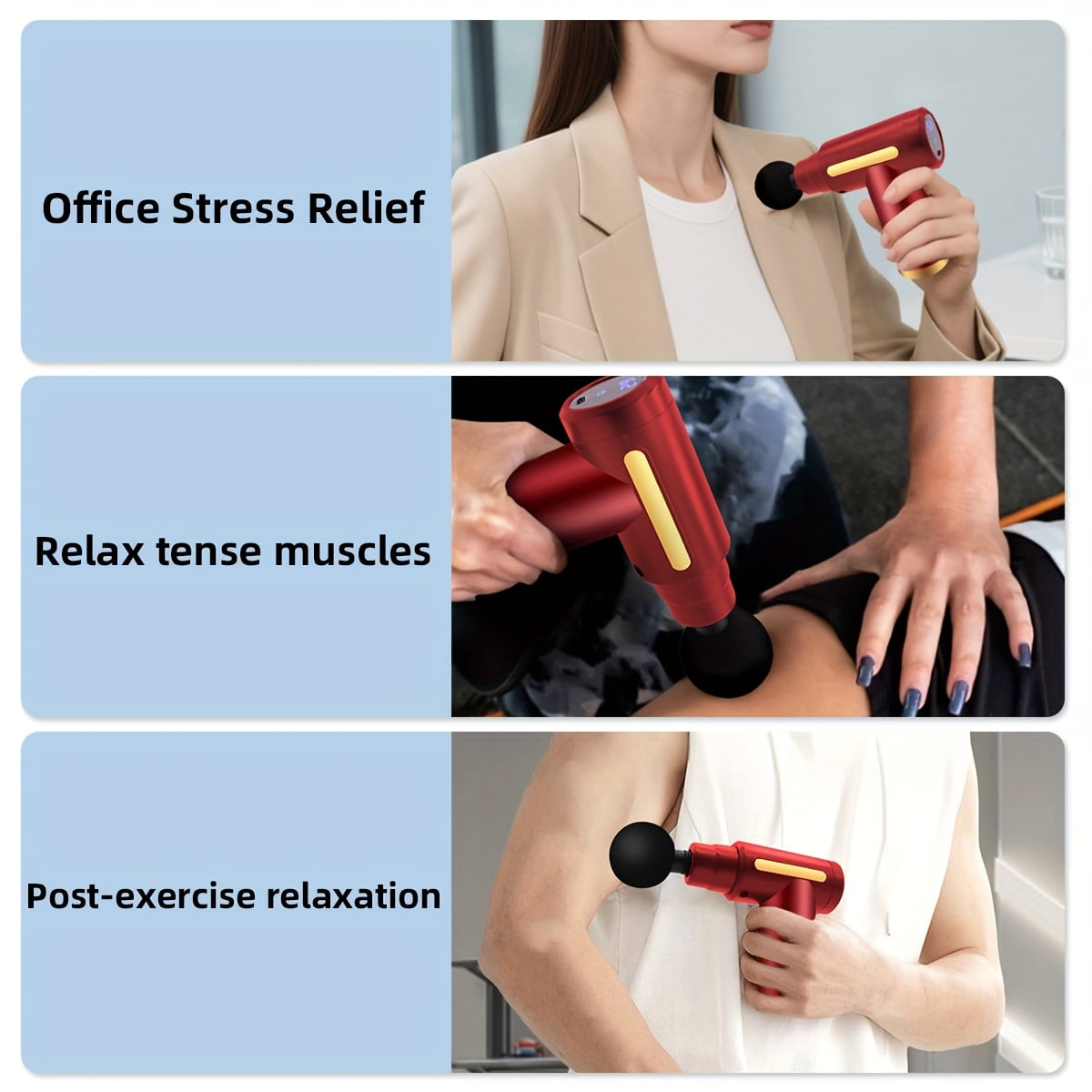 Fanruina Electric Fascia Massage Gun Portable Muscle Massager with LED Touch Screen 6 Massage Heads Mini Handheld Ultra Quiet Brushless Motor for Sports and Fitness