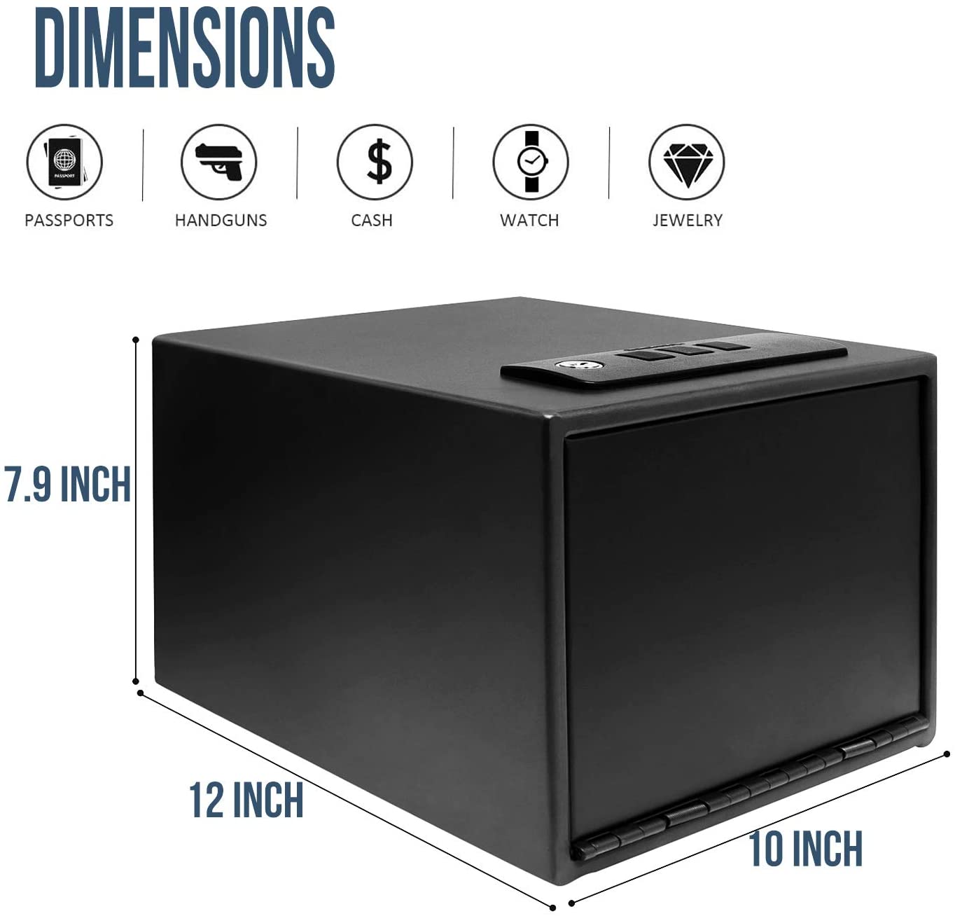Reliancer 0.55 Cu.ft. Electronic Safes, Gun Safe Box Lock Case with Alarm System