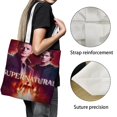thumbnail image 3 of Supernatural Bolso de tela con estampado de lienzo para mujer, bolsa de compras reutilizable y estética, con cremallera interior, regalo para mujer, 35 × 40 cm., 3 of 6
