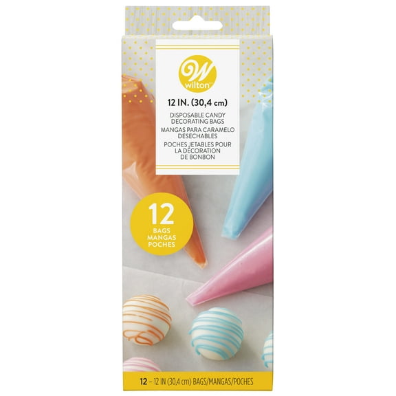 Wilton Disposable Candy Piping Bags, 12-Count, Plastic