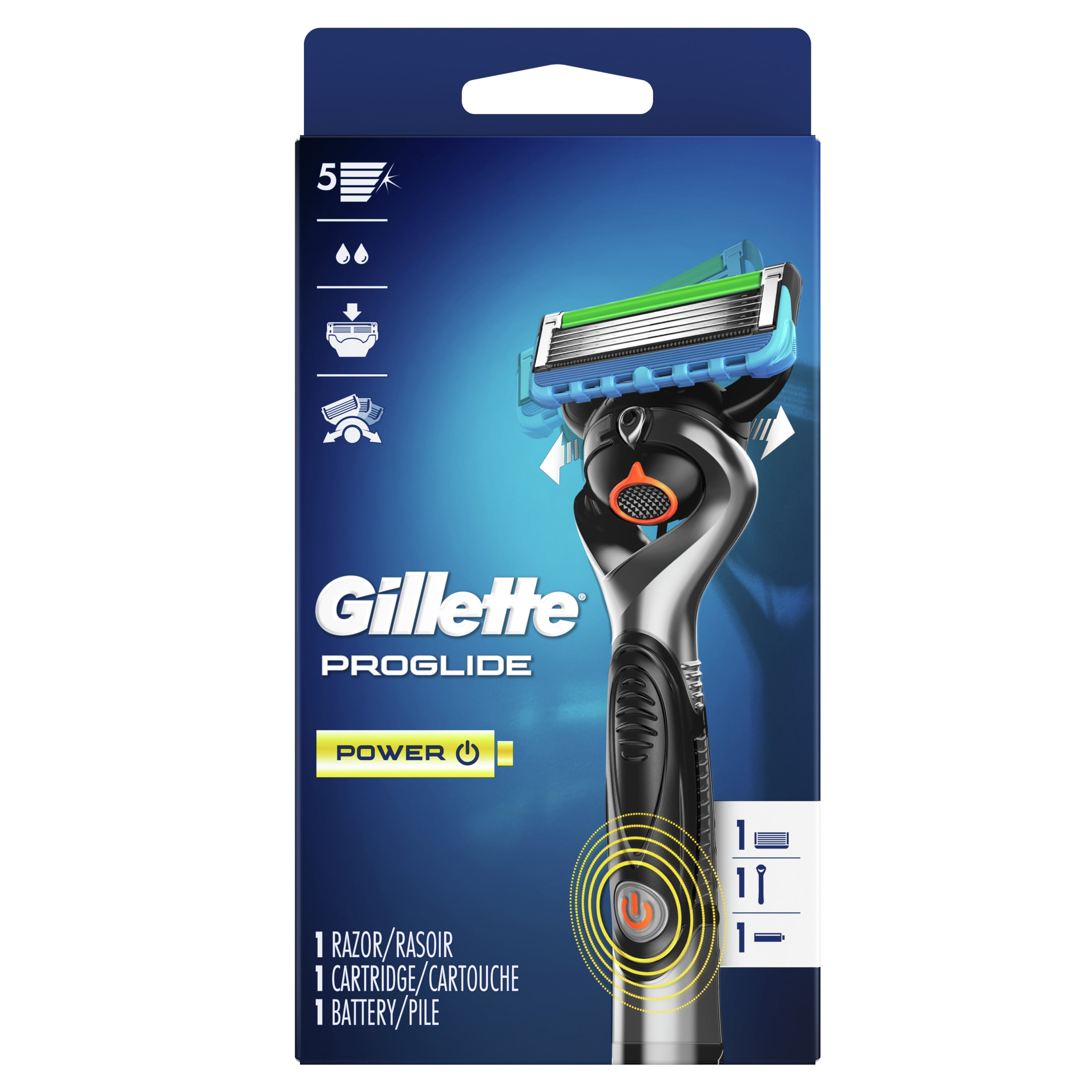 filosofie mout toegang Gillette ProGlide Power Men's Razor Handle + 1 Blade Refill - Walmart.com