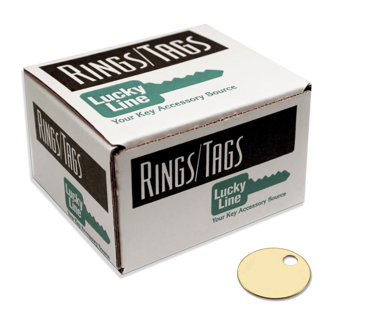 Lucky Line 26013 Round brass tag, 1-3/8" 100/Box