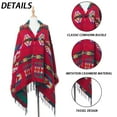 thumbnail image 3 of Poncho con flecos estilo bohemio informal para mujer, cárdigan holgado con estampado vintage para clima frío, manta navideña, bufanda, regalos, 3 of 5
