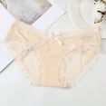 thumbnail image 3 of LEEy-world Period Underwear for Women Women High Waist Belly Lace Seamless Lift Breathable Triangle Cotton Briefs Beige,L, 3 of 4