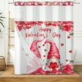 thumbnail image 3 of MIZHONA Happy Valentine's Day No Hooks Shower Curtains with Snap in Liner Red Pink Gonmes with Floral Fabric Bathroom Curtain,71"× 86", 3 of 7