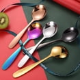 thumbnail image 2 of Zyhtgyee Soup Spoon Soup Spoon Food Grade Stainless Steel Long Handle Eating Spoon Dinnerware Tableware Tool, 2 of 8