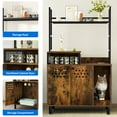 thumbnail image 5 of Dextrus 54" Wooden Cat Litter Box Enclosure Furniture, Large Stylish Hidden Cat Cabinet Furniture with Shelves Storage,Cat Litter Mat and Cat Bowl - Rustic Brown, 5 of 7