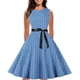 thumbnail image 2 of IDALL Robes de Bal, Robes Formelles Femmes Robes de Cocktail Vintage 2023 Robe de Fête de Thé Robe d'Invité de Mariage Robe de Graduation, Robes Fluides, Robes de Petite Taille Robe Bleue S, 2 of 8
