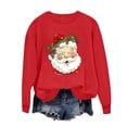 thumbnail image 2 of Cadancy Womens Christmas Top Cute Santa Claus Funny Graphic Crew Neck Sweatshirts Winter Casual Long Sleeve Party Shirts Xmas Vacation Fashion Outfits 2025, 2 of 9