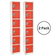 thumbnail image 1 of AdirOffice Casier de Rangement à Clés à 6 Compartiments en Acier 72 Po H x 12 Po L x 12 Po P Rouge 2 Pack, 1 of 13