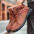thumbnail image 5 of Men's Ankle Boots High Top Leather Shoes Stylish Breathable Casual Short Boots for Everyday Wear, 5 of 8