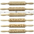 thumbnail image 2 of Lovely Christmas Symbols Wooden Rolling Pin Household Non Stick Dough Roller for Kitchen Baking,,Jm2026, 2 of 5