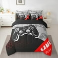 thumbnail image 2 of Manfei Cartoon Gamepad Twin Bedding Sets 7-Piece for Boys, Geometric Honeycomb Bedding Comforter Set, Moden Gaming Lover Reversible Sheet Sets, Super Cozy Room Decor, 2 of 7