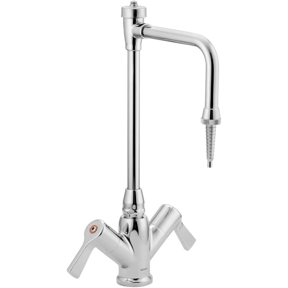 Open Box Moen 8116 Commercial M-Dura Two-Handle Laboratory Faucet with Vacuum Breaker Spout and hose nozzle, Chrome