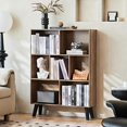 BoldGear 7 Cube Bookshelf, Mid-Century Modern Bookcase Legs,Yellow ...