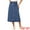 Mid-Blue, variant on Women's High Waisted Flap Pocket A-Line Vintage Denim Maxi Skirt M Mid-Blue