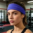 thumbnail image 4 of Cooling Headband, Sweat Headbands for Women, Non Slip Wicking Sweat Bands, Elastic Lightweight Running Headband for Workout, Yoga, Tennis, Navy, 4 of 5
