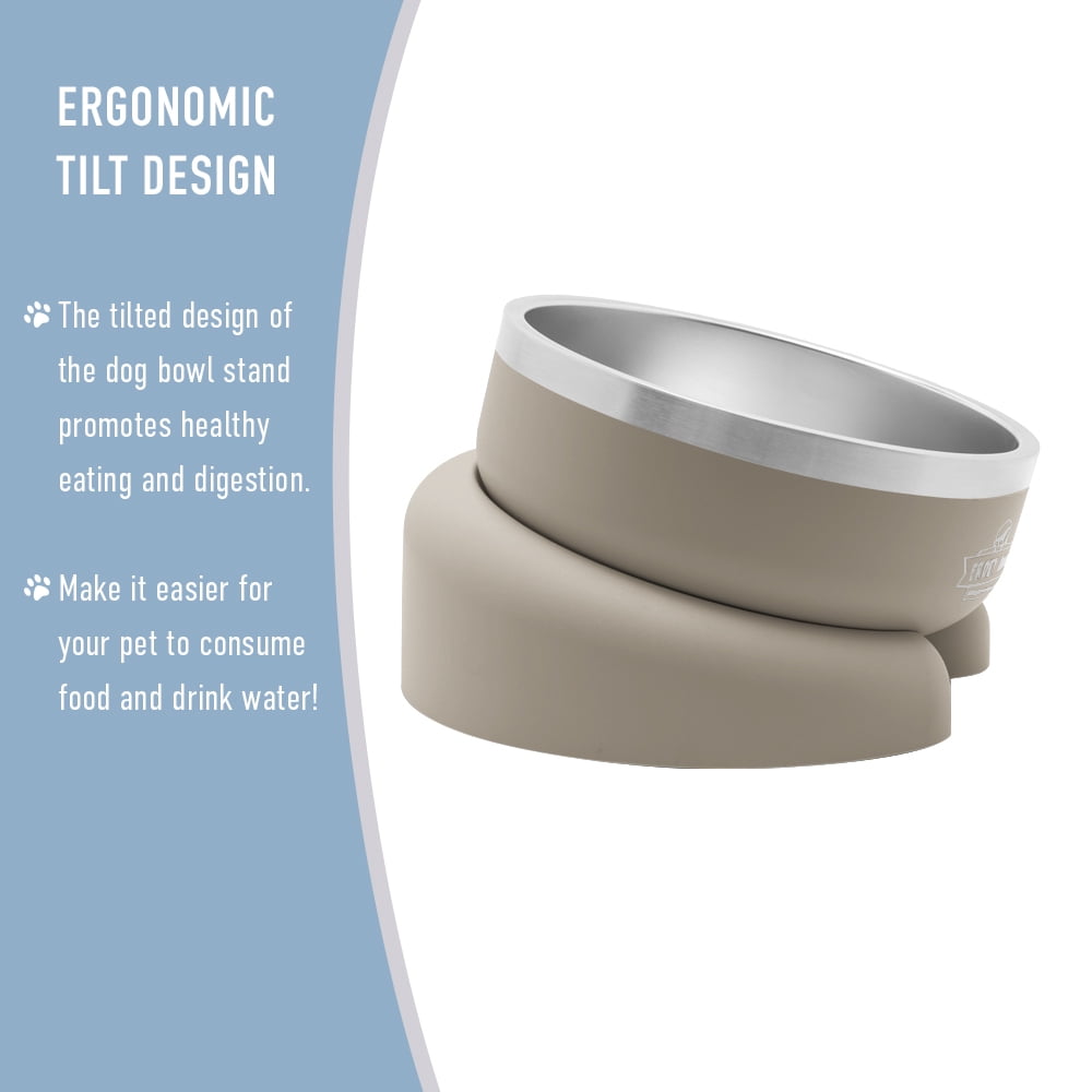 Front Row Dog Bowl with Slow Feeder-Sand