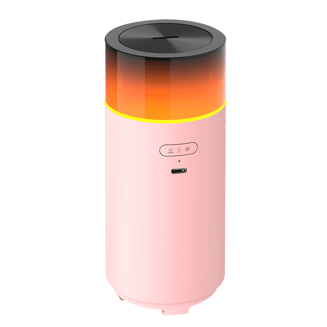 Humidificador con Luz LED, Máquina de Aromaterapia, Difusor de Aceites Esenciales Silencioso por USB, Humidificador de Aire con Nebulización y Luz , Color Rosa