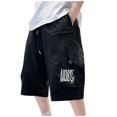 thumbnail image 2 of Cowsor Boy's Summer Cargo Shorts Elastic Waist Comfy Cotton Loose Shorts, 2 of 5