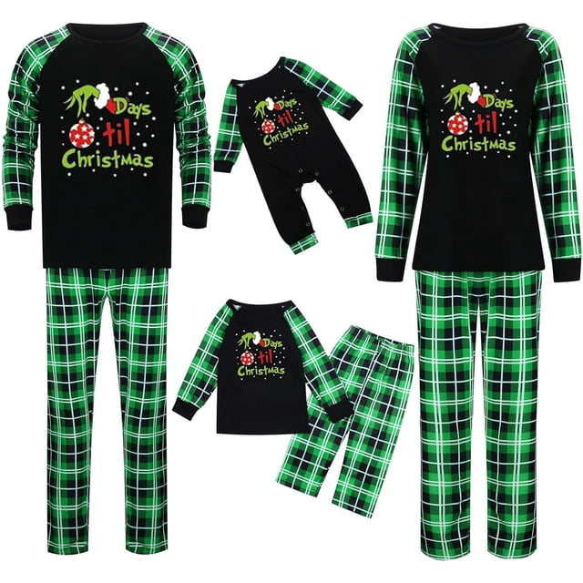 Pyjamas de Noël pour Famille Ensembles Assortis Pyjamas de Famille Couples Pyjamas de Noël Pyjamas de Vacances Pyjamas