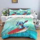 thumbnail image 3 of Disney Cartoon Cute Stitch Print Three Piece Bedding Set Cover Set With Pillowcase Children or Adults King Queen Full Twin Size, 3 of 5